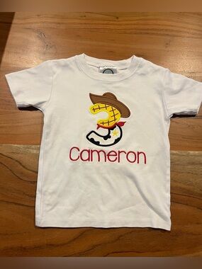 Kids Cowboy “Woody” Number 3 Tee - Cameron